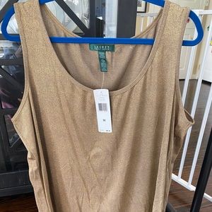 Lauren, by Ralph Lauren, gold sparkly tank